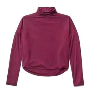 Aritzia Babaton Seaton Jersey Mock Neck Swing Tee - Burgundy - S